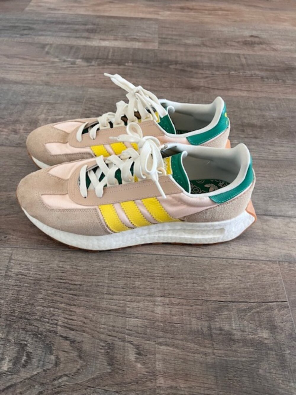 Adidas Cream/Yellow/Green Sneakers – Men’s Size 10.5 - Picture 2 of 8